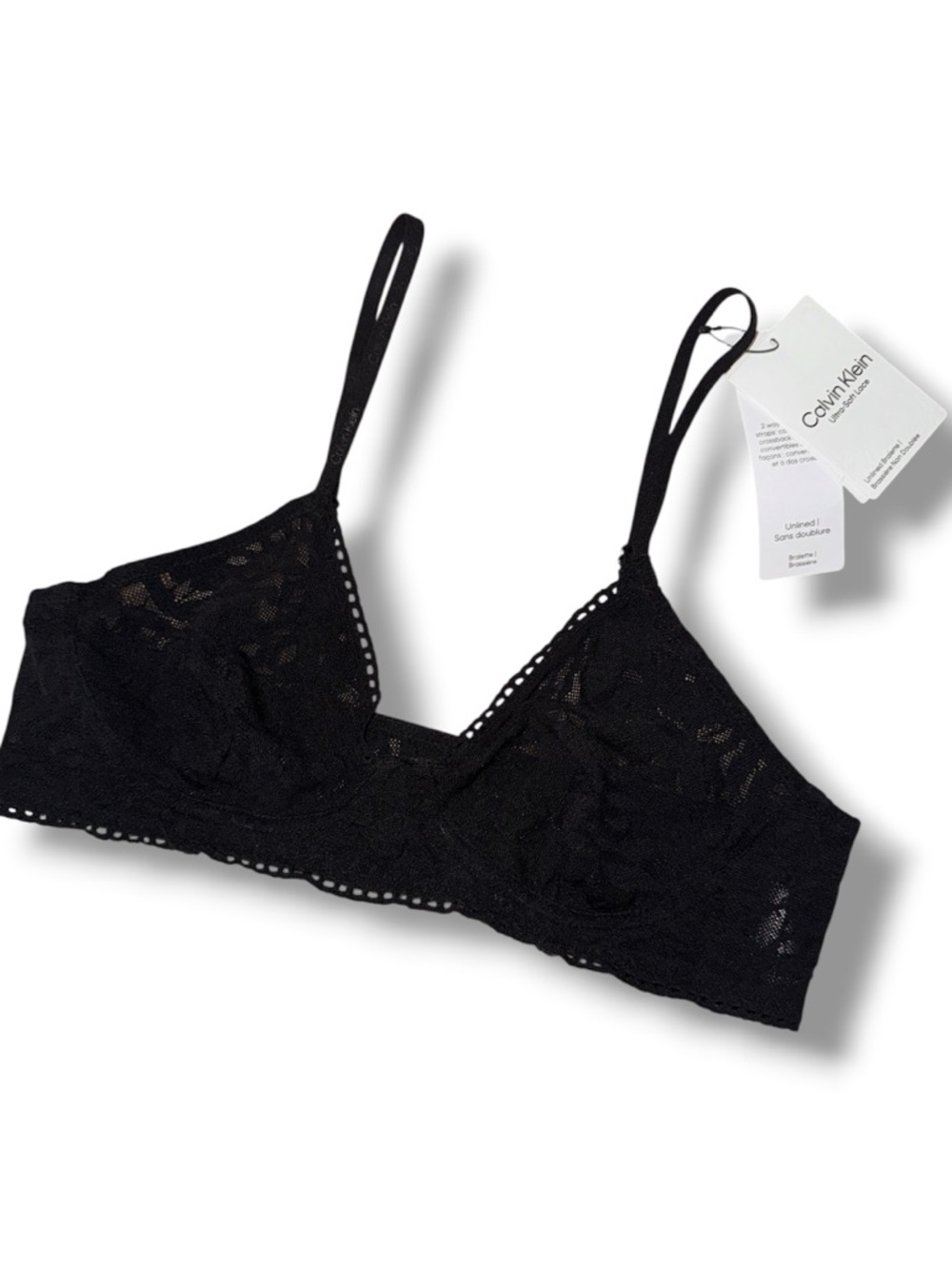 Calvin Klein Black Soft Lace Bralette Size M